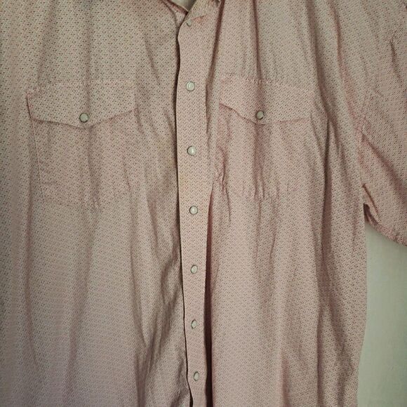 Panhandle Mens Pearl Snap Button Shirt Pink Geometric Cotton Western Wear 2XL - Picture 7 of 10